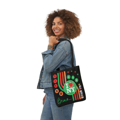 Personalized initial NY Retro Subway Canvas Tote — Colorful Graphic Market Bag