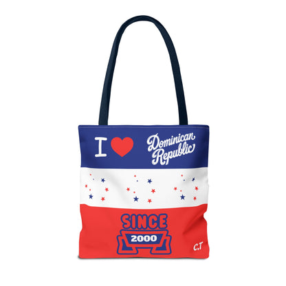 Personalized Initials & D.O.B Dominican Republic CanvasTote Bag