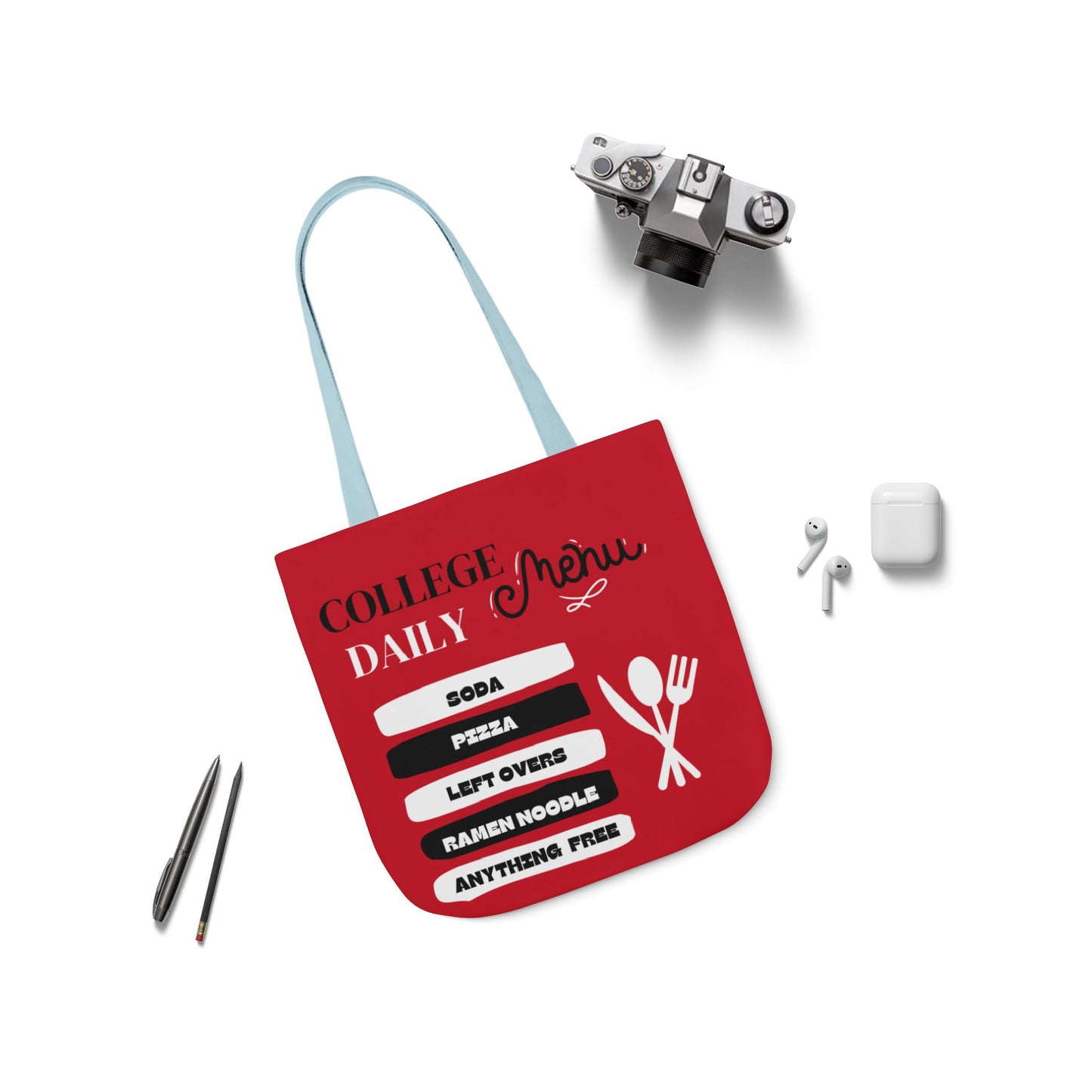 Funny Student Red Canvas Tote Bag