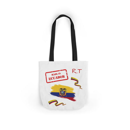 Ecuador Canvas Tote — "Te Amo" Heart Flag Design Personalized initial and D.O.B
