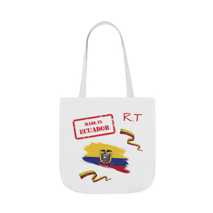 Ecuador Canvas Tote — "Te Amo" Heart Flag Design Personalized initial and D.O.B