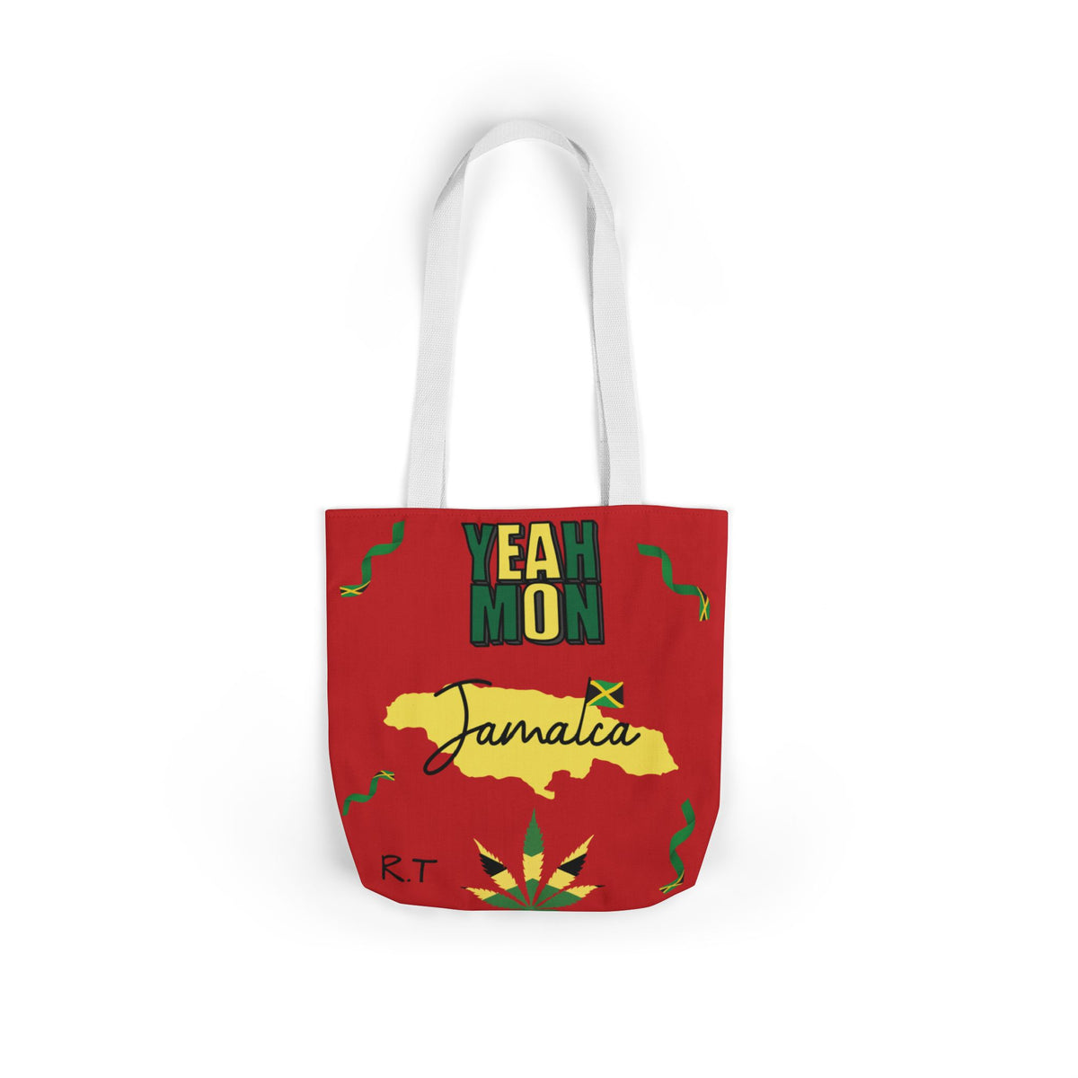 Personalized D.O.B & Initial Jamaica Theme Canvas Tote Bag