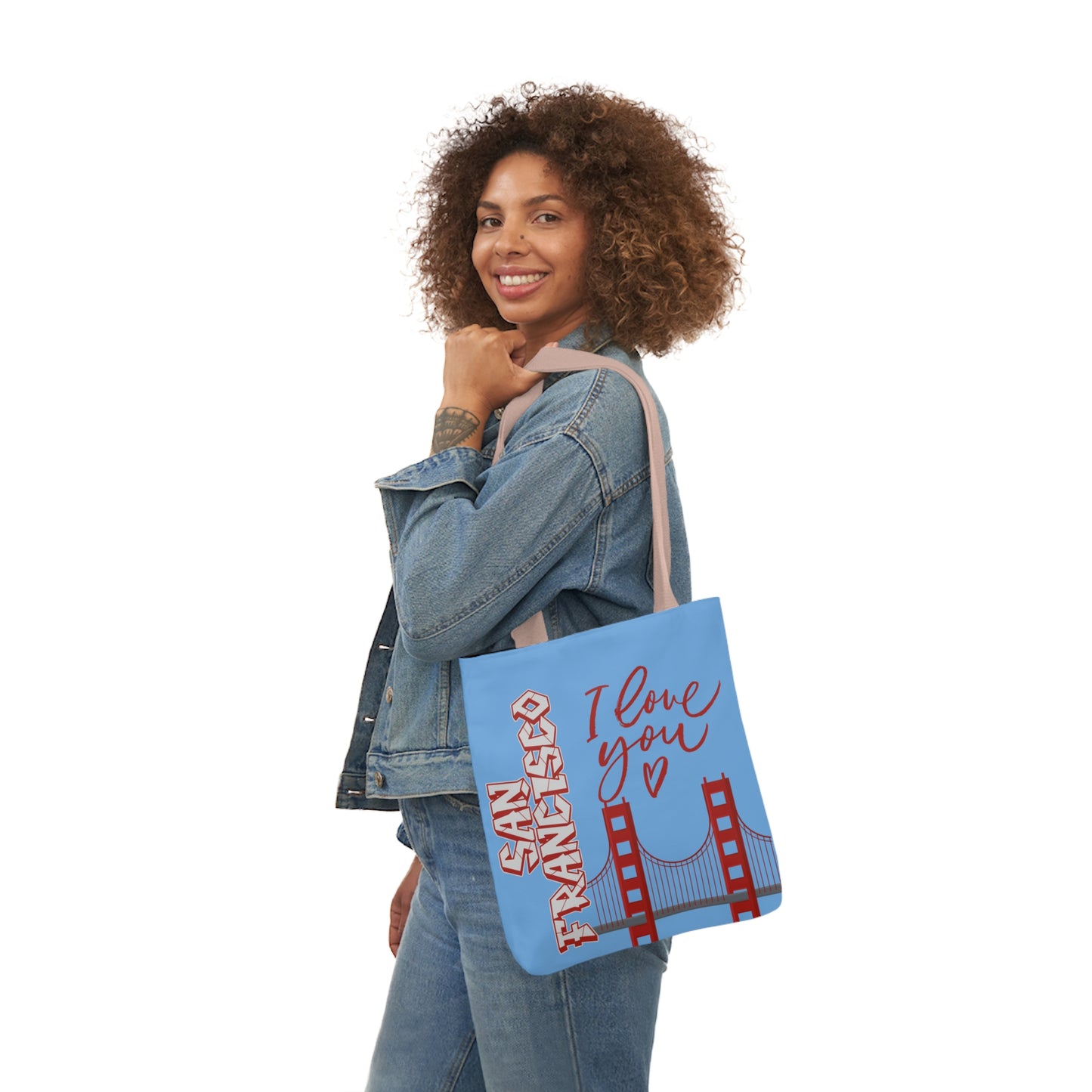 Canvas Tote Bag, San Francisco Light Blue