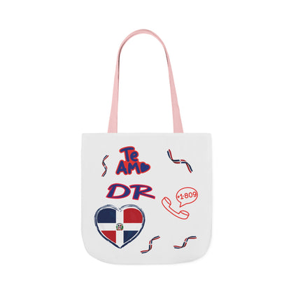 Personalized D.O.B & intinial,Dominican Republic Heart Canvas Tote —