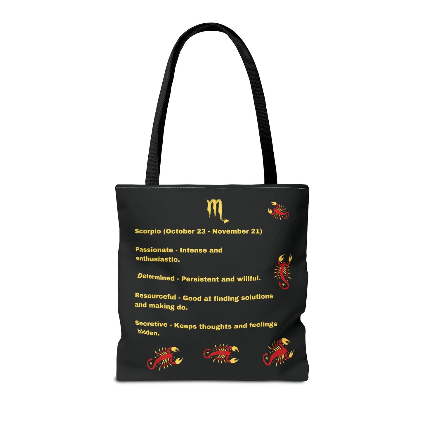 Black Zodiac Scorpio Tote Bag