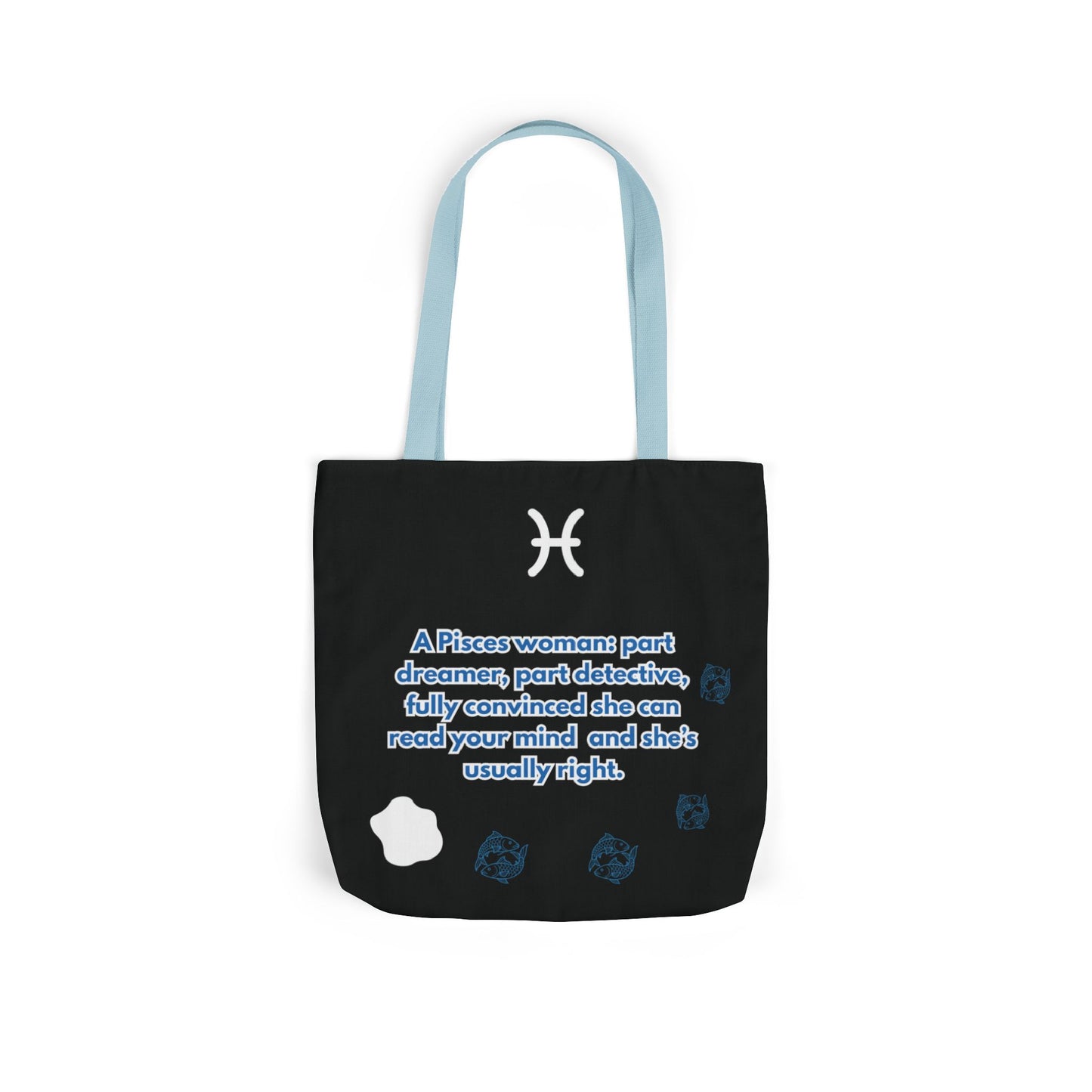 Personalized Zodiac D.O.B. Black Canvas Tote Bag