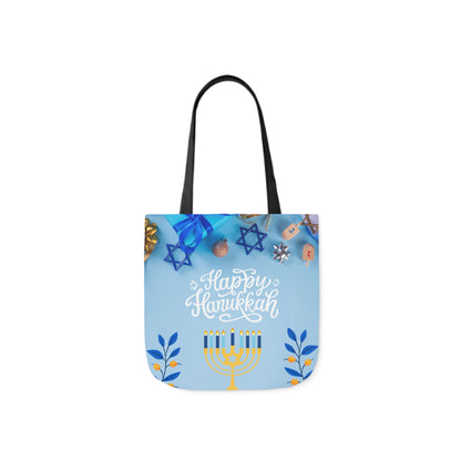 Blue and White Hanukkah Canvas Tote Bag