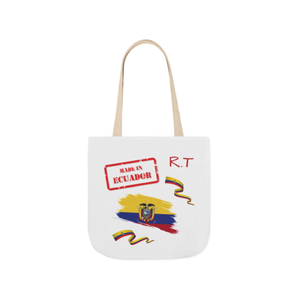 Ecuador Canvas Tote — "Te Amo" Heart Flag Design Personalized initial and D.O.B