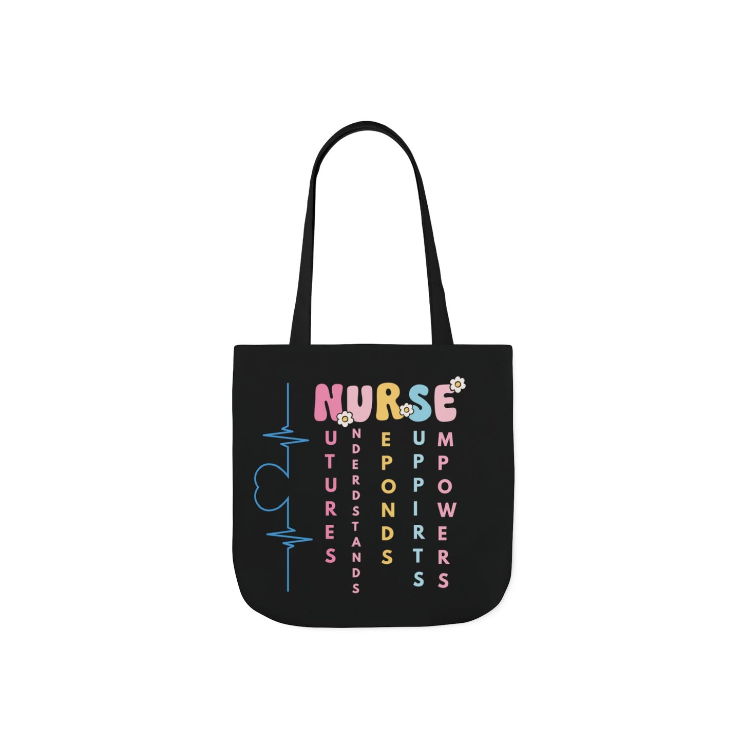 Personalized Nurse Initial Canvas Tote Bag — Custom Initial & Year Started as Nurse