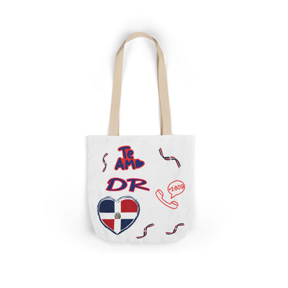 Personalized D.O.B & intinial,Dominican Republic Heart Canvas Tote —