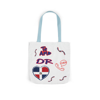 Personalized D.O.B & intinial,Dominican Republic Heart Canvas Tote —