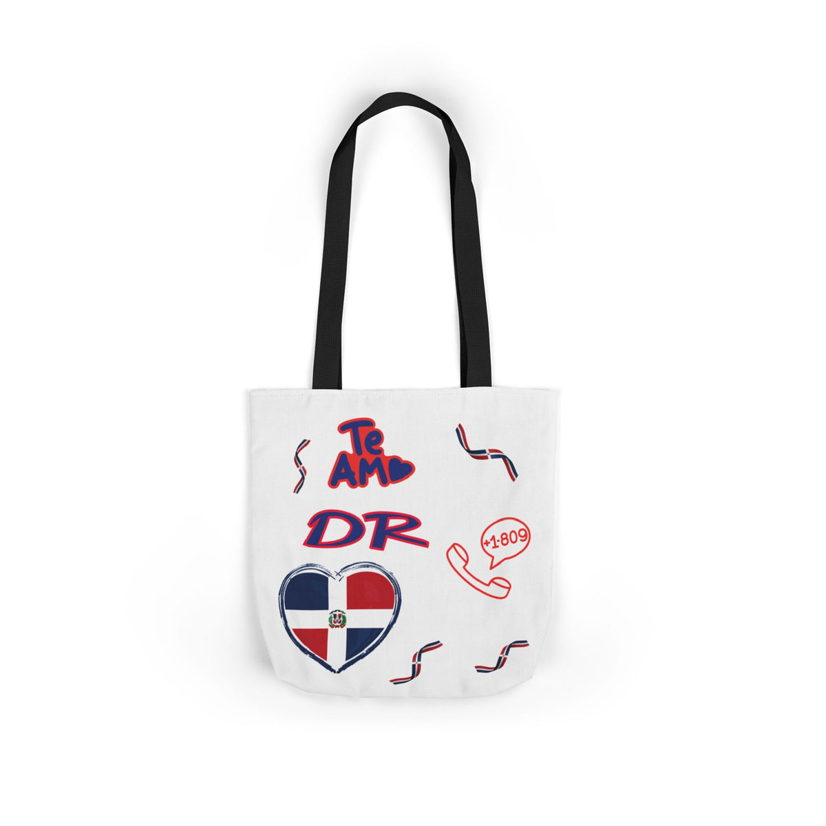 Personalized D.O.B & intinial,Dominican Republic Heart Canvas Tote —