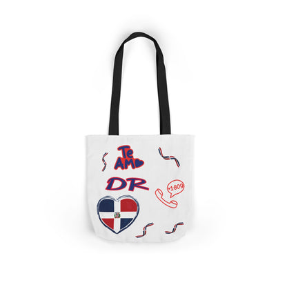Personalized D.O.B & intinial,Dominican Republic Heart Canvas Tote —