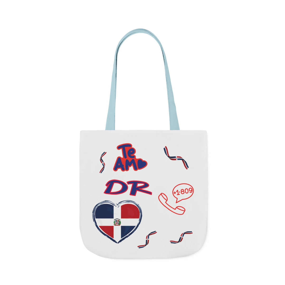 Personalized D.O.B & intinial,Dominican Republic Heart Canvas Tote —