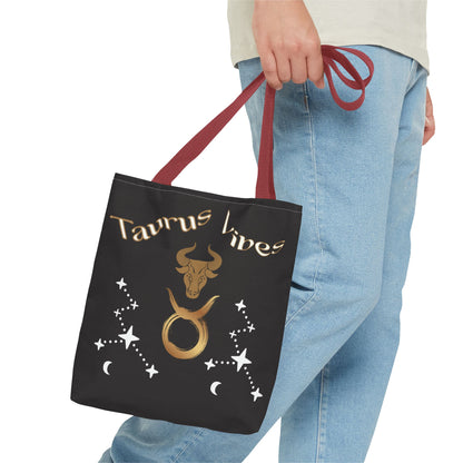 Personalized Taurus Vibes' Zodiac Canvas Tote Bag with Birth Year & Initials