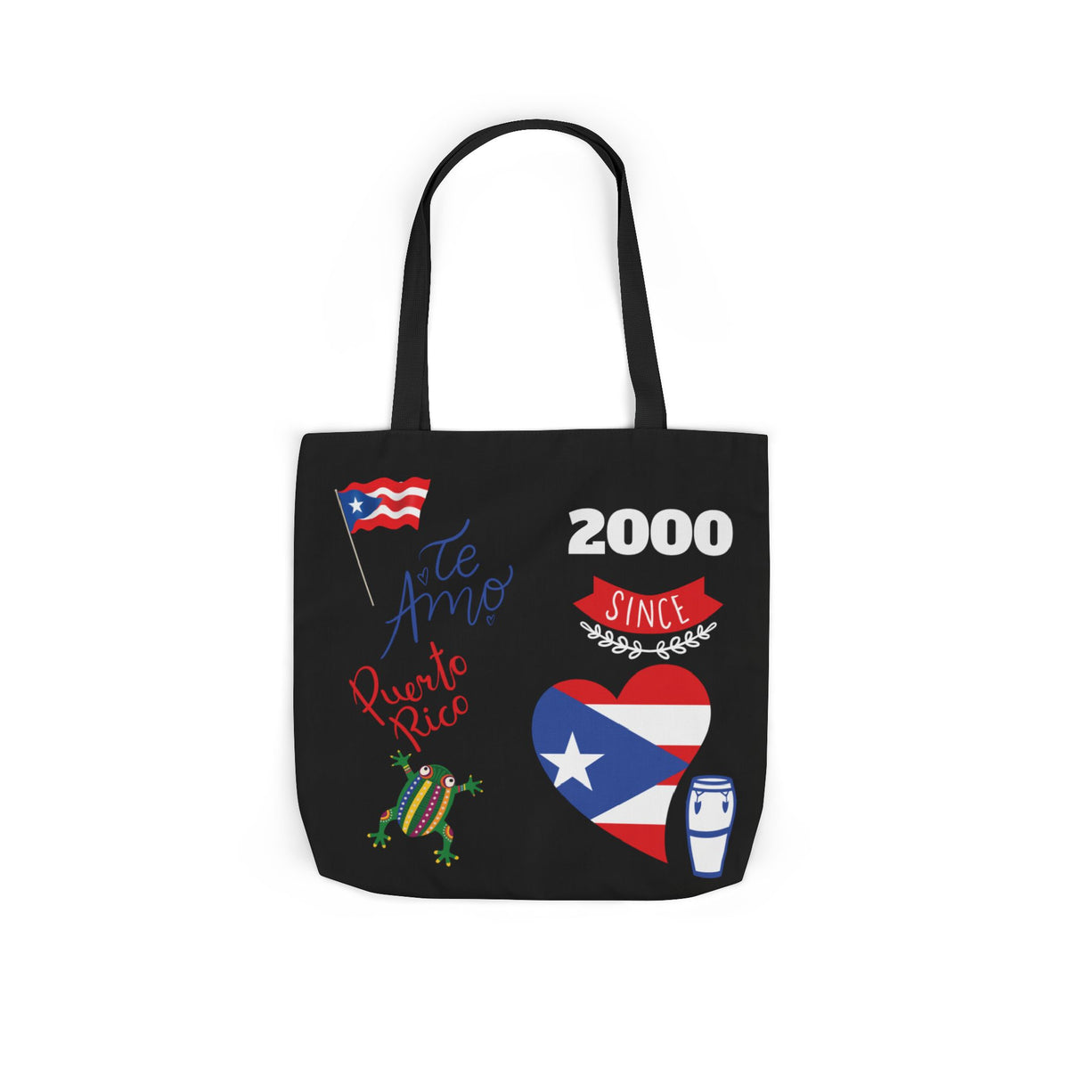 Puerto Rico Pride Canvas Tote Bag — Personalized with initial and D.O.D