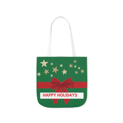 Green Christmas Personalized Dog Canvas Tote Bag