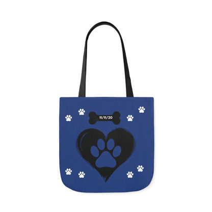 Blue Personalized Dog Canvas Tote Bag