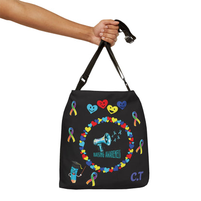 Personalized Initial Autism Awareness Adjustable Tote Bag