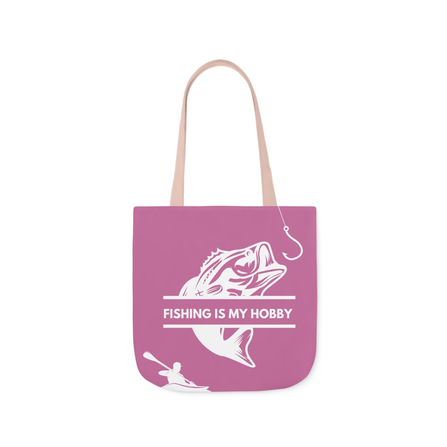 Fishing Canvas Pink Tote Bag