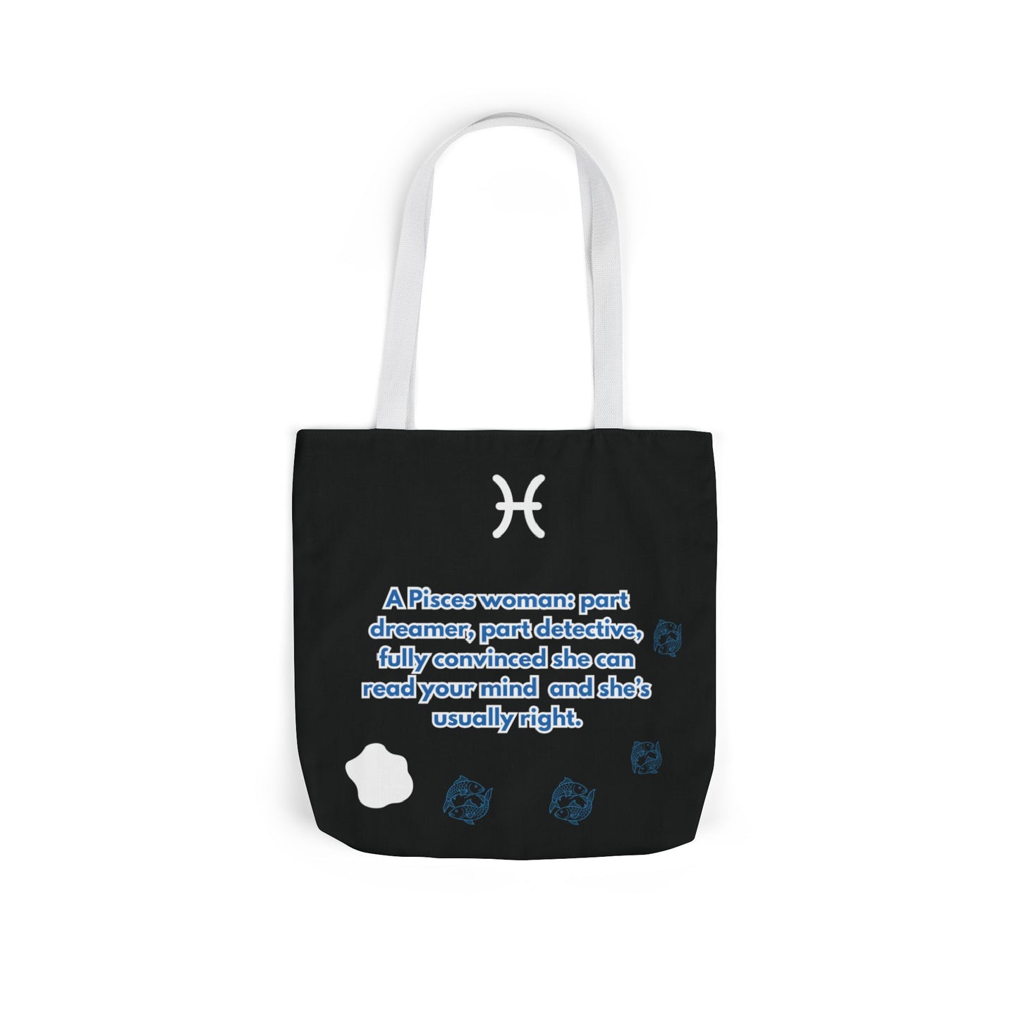 Personalized Zodiac D.O.B. Black Canvas Tote Bag