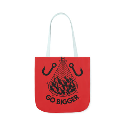 Fishing Canvas Red Tote Bag