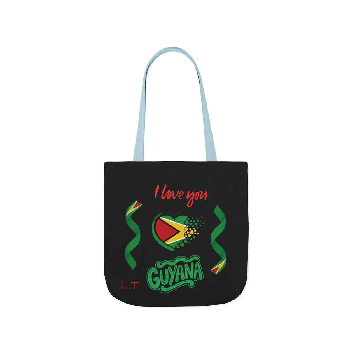 Personalized D.O.B and initial Love You Guyana Canvas Tote Bag