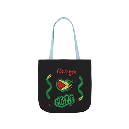 Personalized D.O.B and initial Love You Guyana Canvas Tote Bag