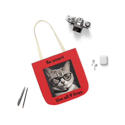 Cat Canvas Tote Bag, 5-Color Straps