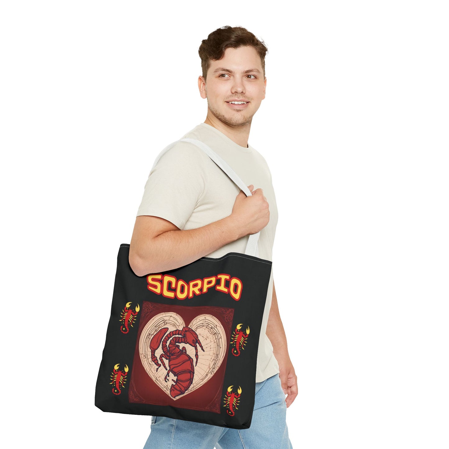 Black Zodiac Scorpio Tote Bag