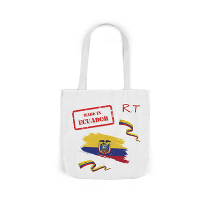 Ecuador Canvas Tote — "Te Amo" Heart Flag Design Personalized initial and D.O.B