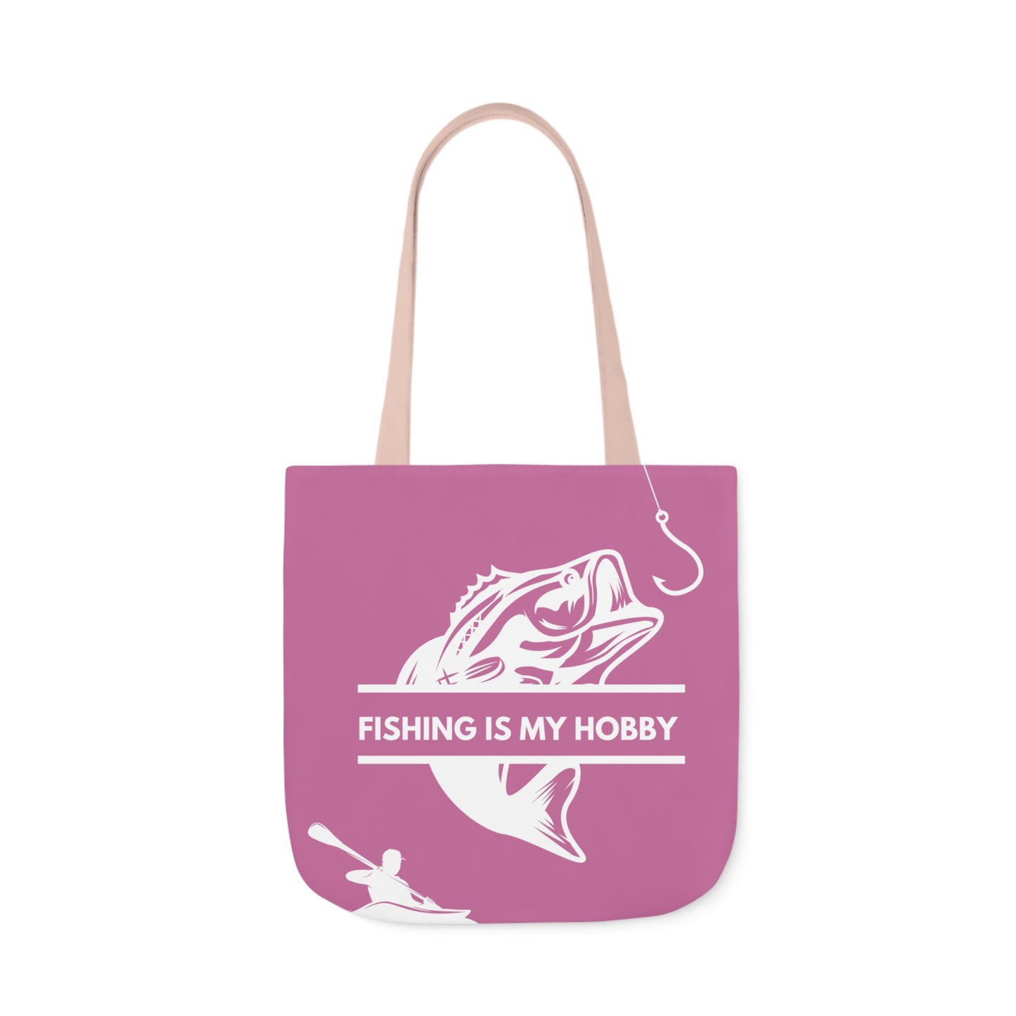 Fishing Canvas Pink Tote Bag