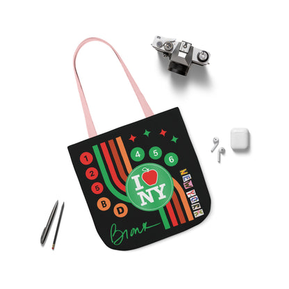 Personalized initial NY Retro Subway Canvas Tote — Colorful Graphic Market Bag
