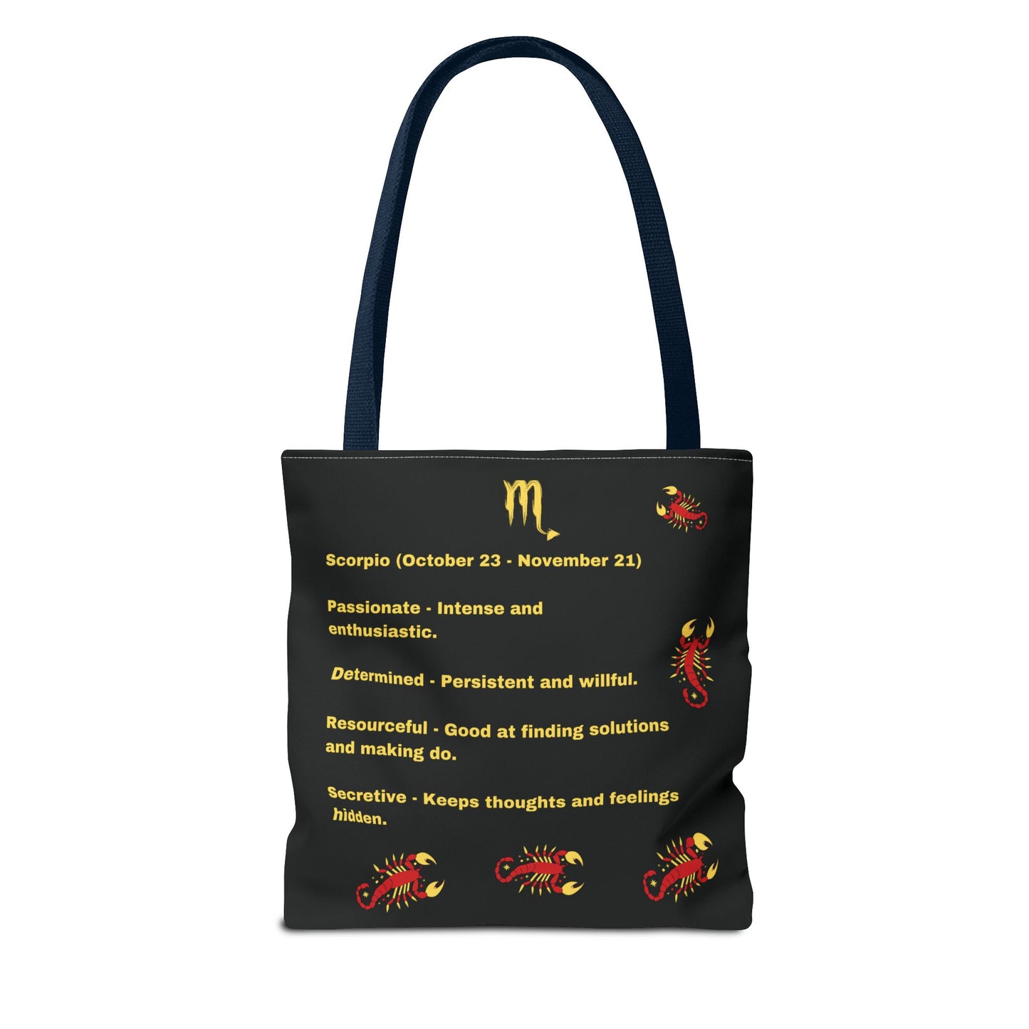 Black Zodiac Scorpio Tote Bag