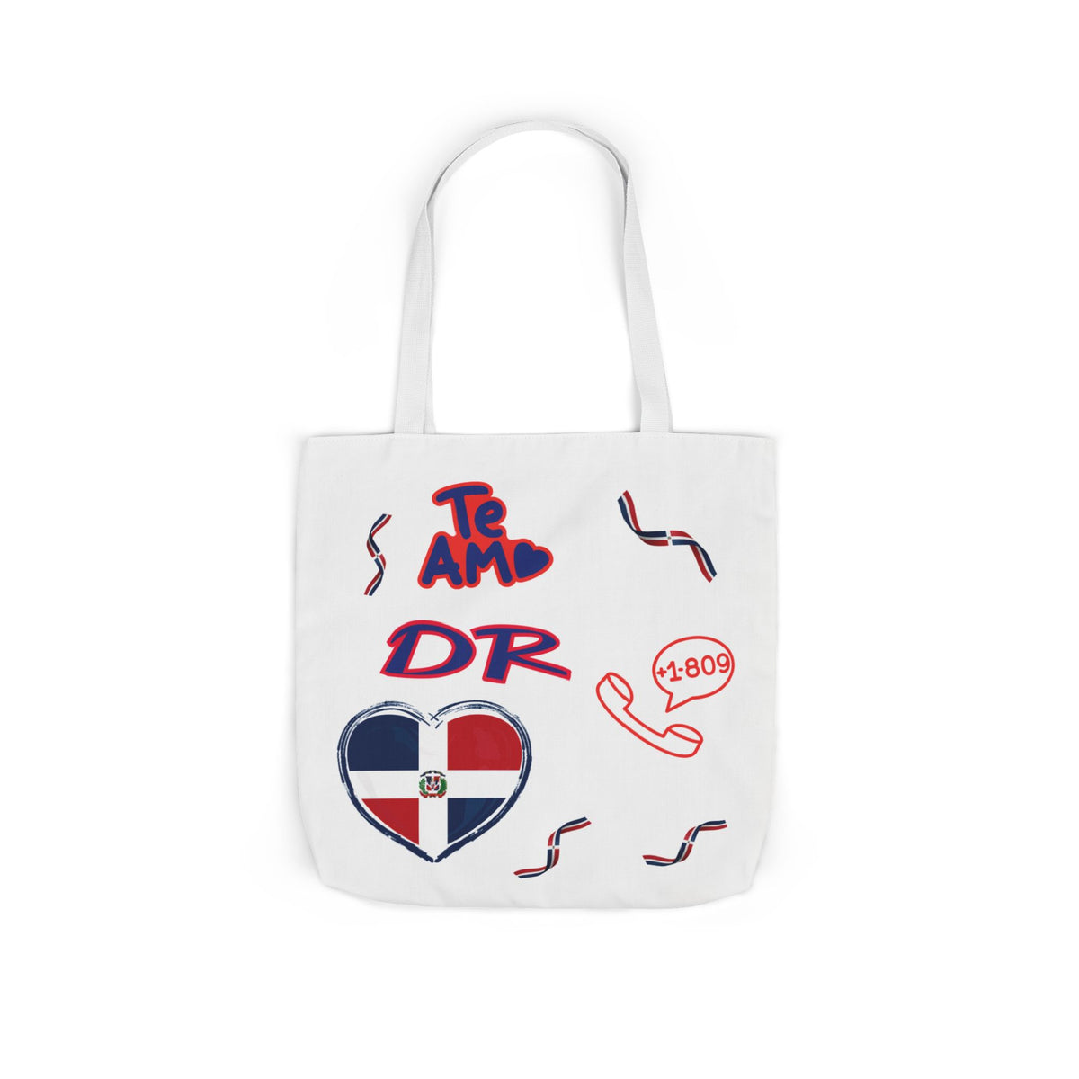 Personalized D.O.B & intinial,Dominican Republic Heart Canvas Tote —