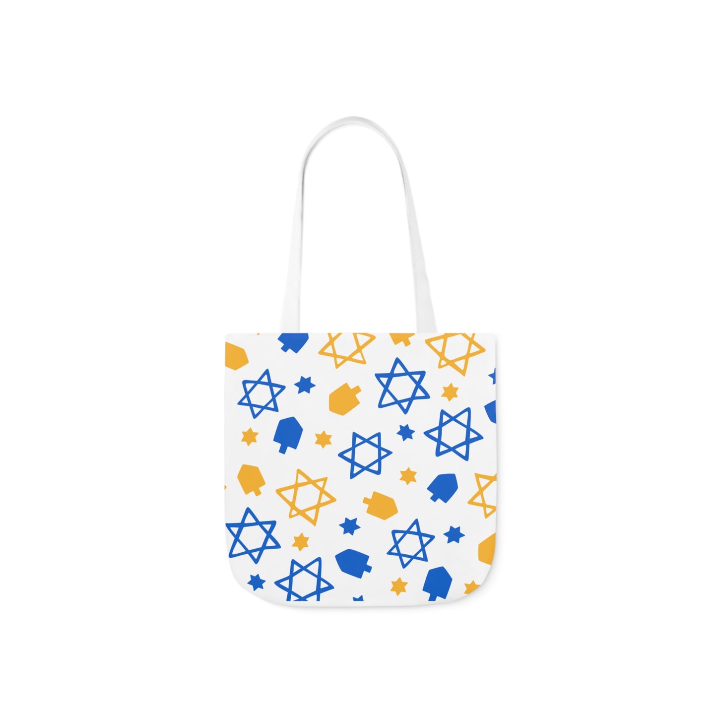 Blue and White Hanukkah Canvas Tote Bag