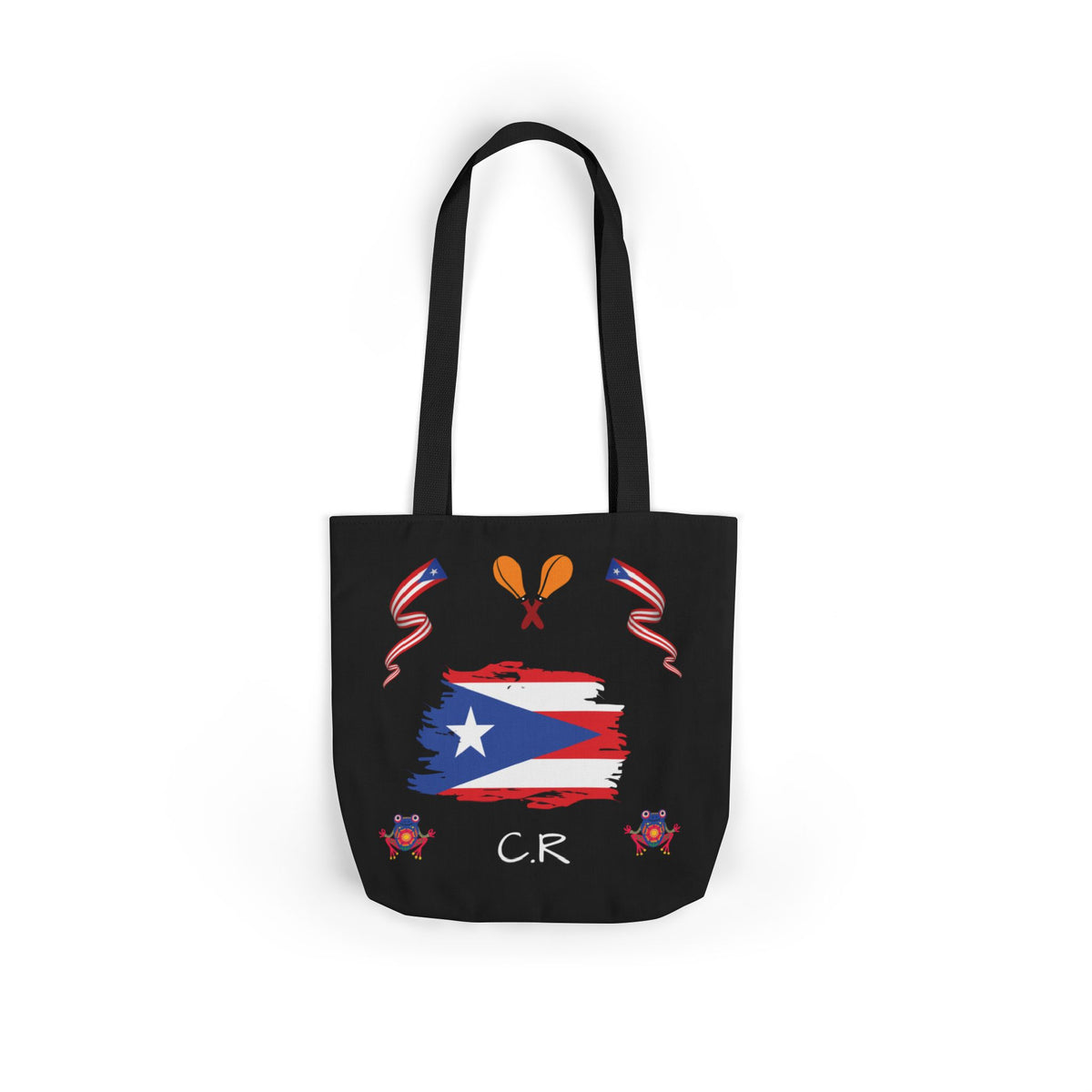 Puerto Rico Pride Canvas Tote Bag — Personalized with initial and D.O.D