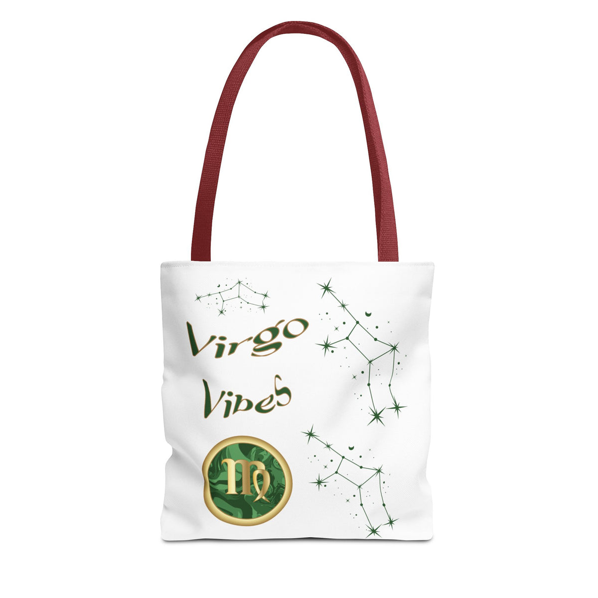 Personalized Initial & D.O.B Virgo Vibes Zodiac White Tote Bag