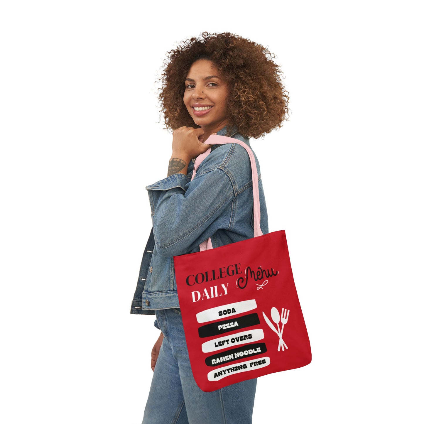 Funny Student Red Canvas Tote Bag