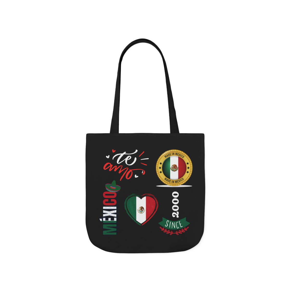 Personalized D.O.B and initial Viva México Flag Canvas Tote  Reusable Bag