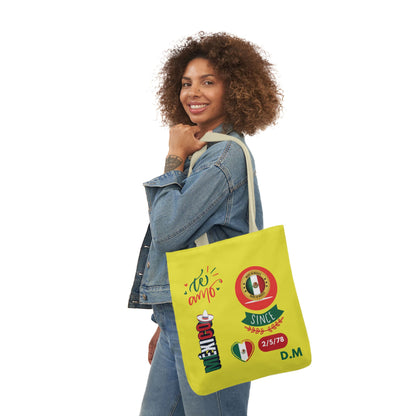 Personalized Mexican Theme Black Canvas Tote Bag