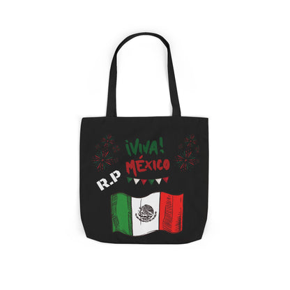 Personalized D.O.B and initial Viva México Flag Canvas Tote  Reusable Bag