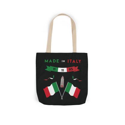 Black Canvas Tote Bag - Italy Theme