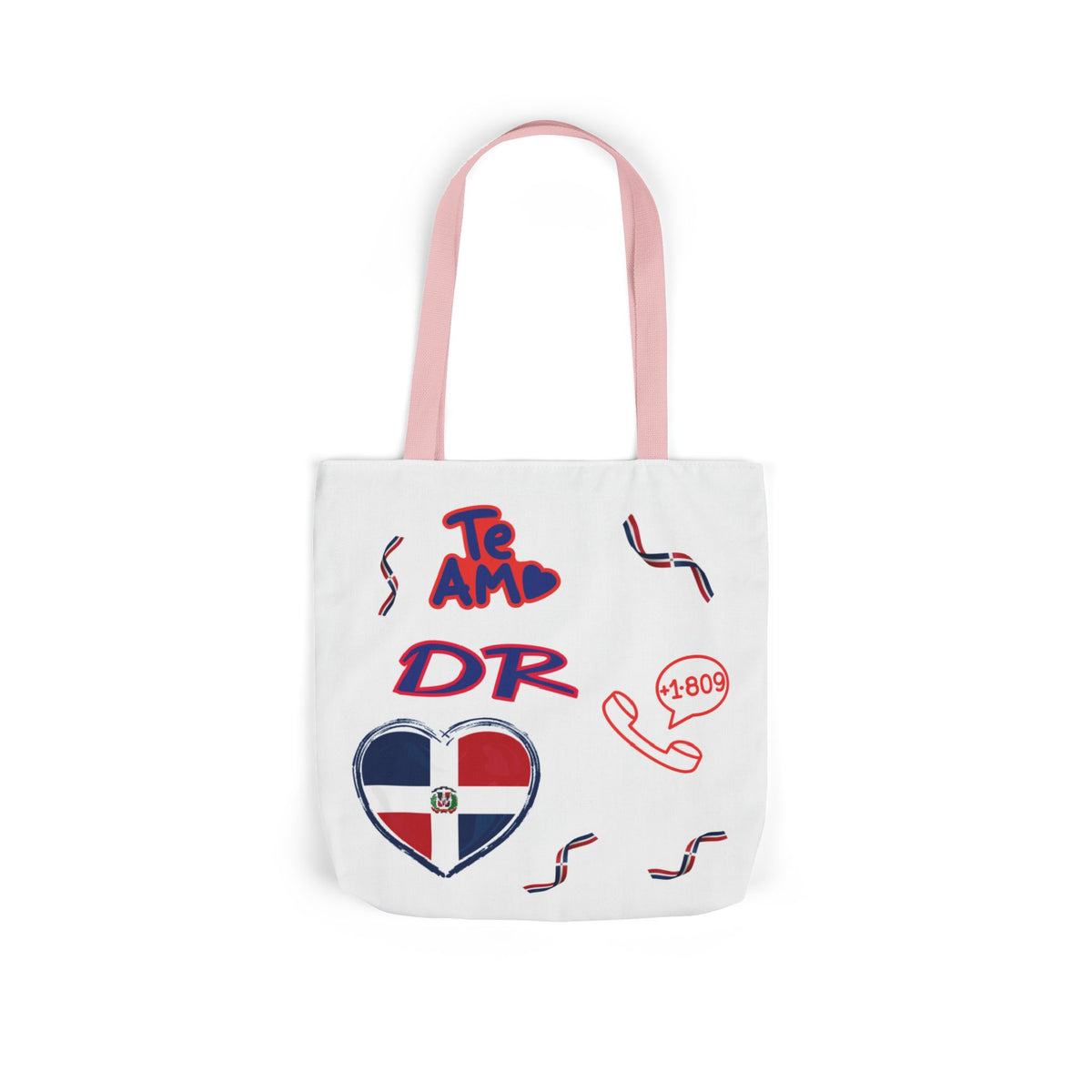 Personalized D.O.B & intinial,Dominican Republic Heart Canvas Tote —