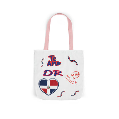 Personalized D.O.B & intinial,Dominican Republic Heart Canvas Tote —