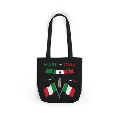 Black Canvas Tote Bag - Italy Theme