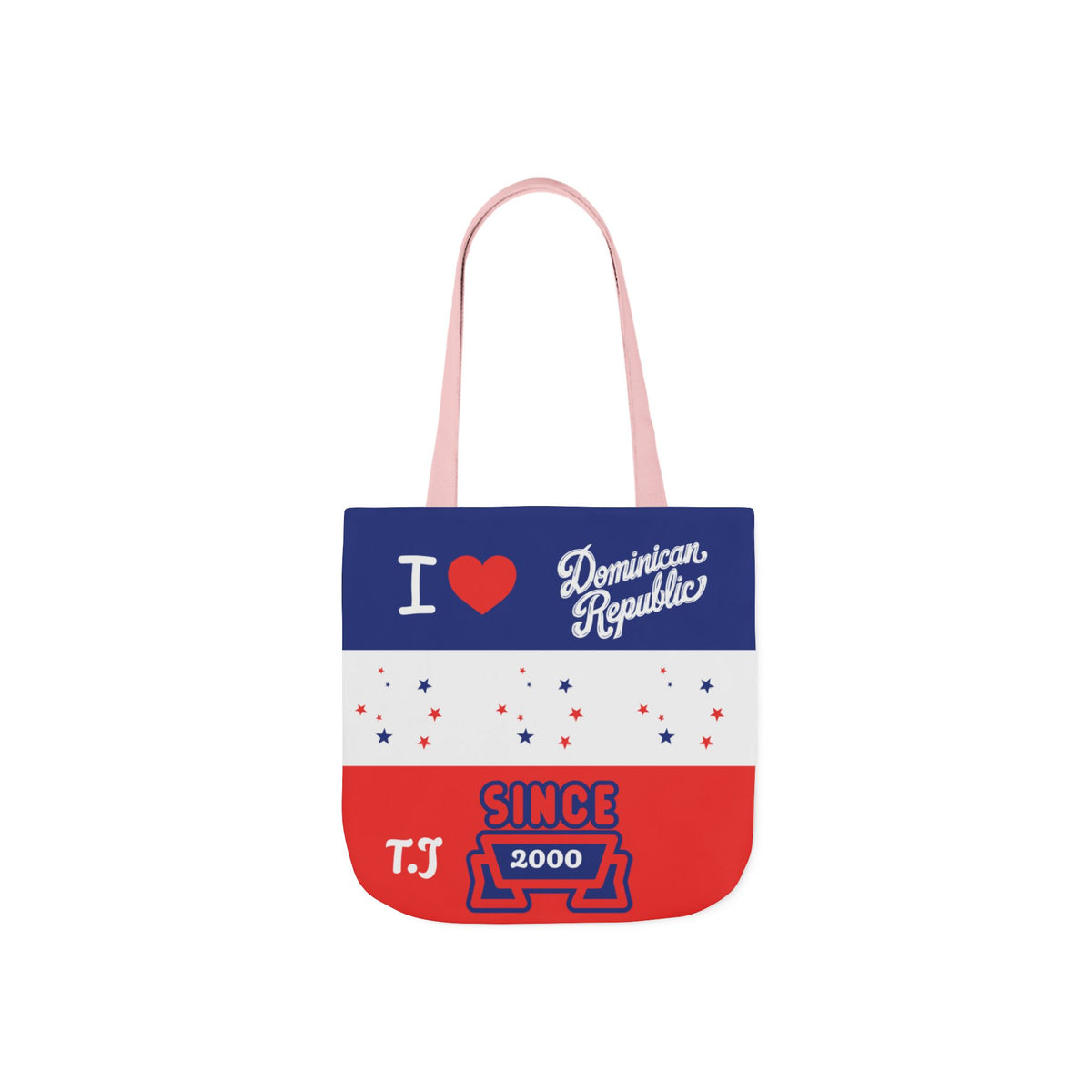 Personalized D.O.B & intinial,Dominican Republic Heart Canvas Tote —