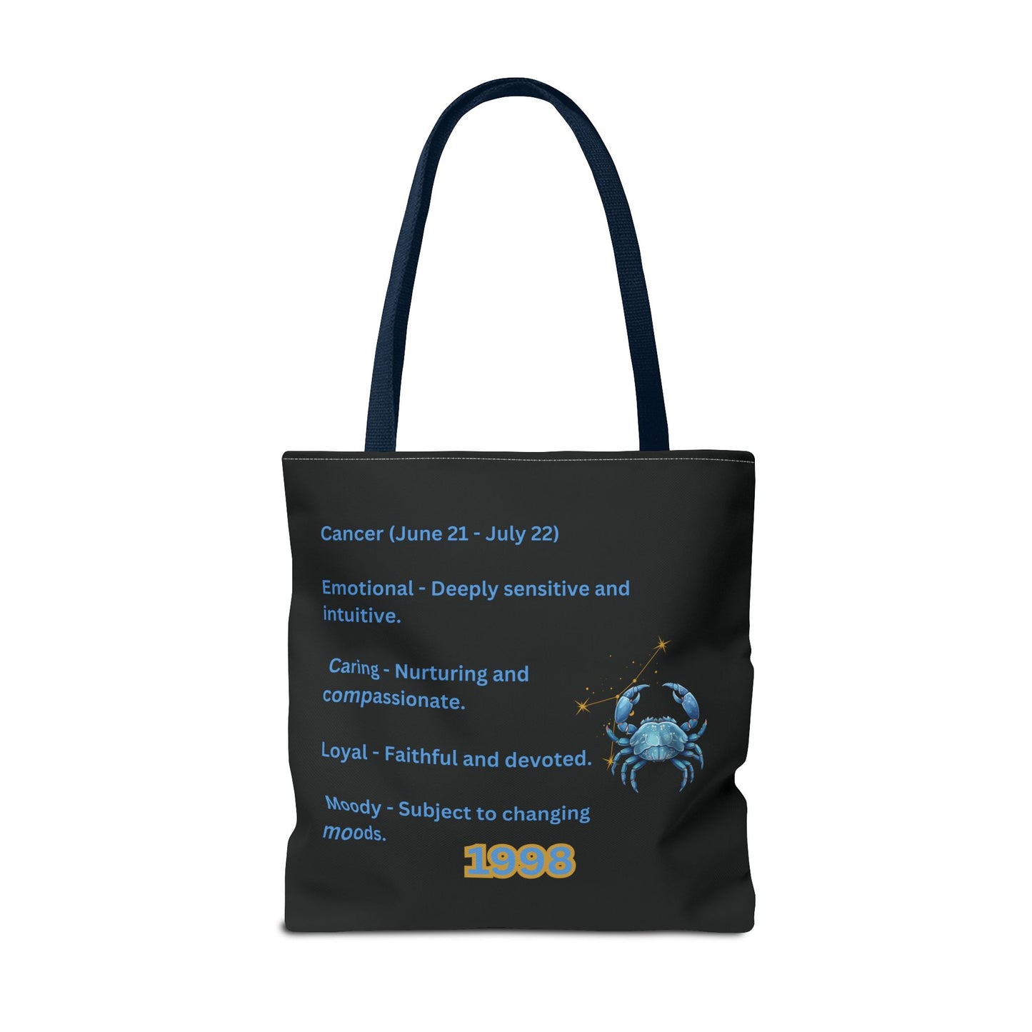 Black Zodiac Cancer Tote Bag
