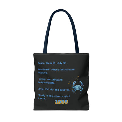Black Zodiac Cancer Tote Bag