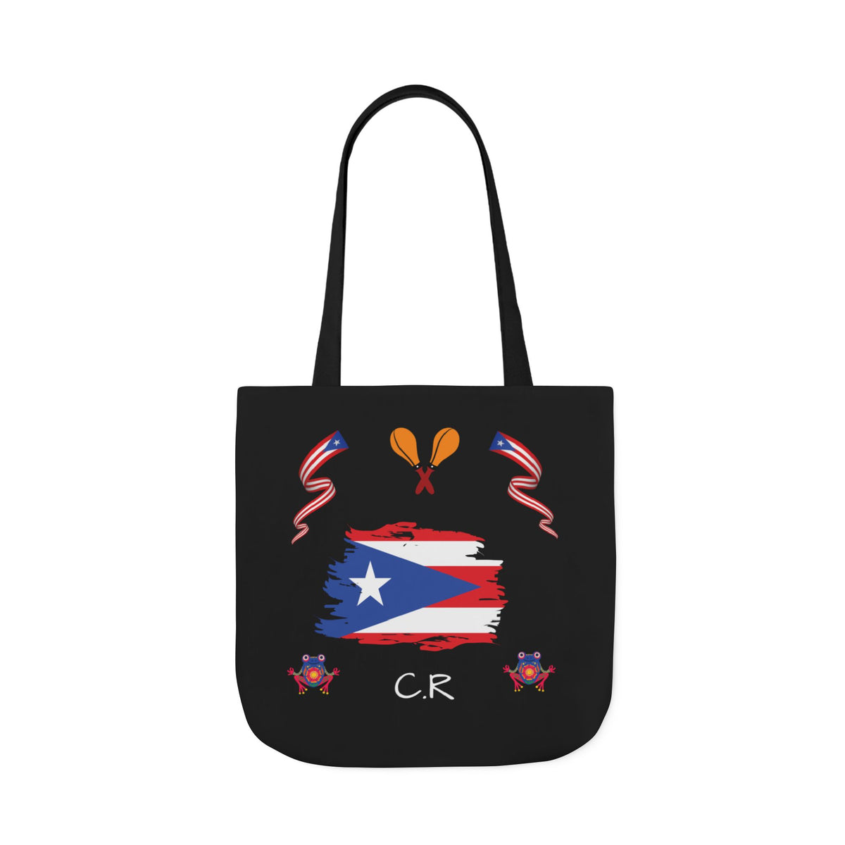 Puerto Rico Pride Canvas Tote Bag — Personalized with initial and D.O.D